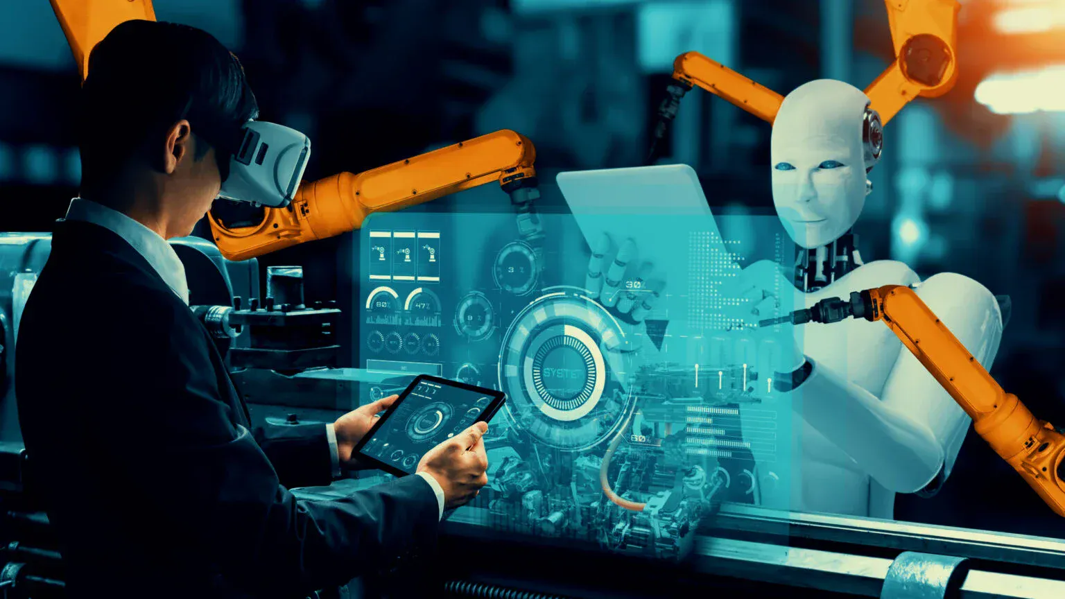 cybernated-industry-robot-human-worker-working-together-future-factory